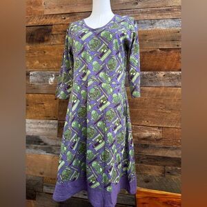 Svaha Science Lab Print Purple Twirl Dress – Size M